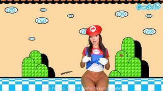Sisi Rose termetes popós cosplayje super mario makerben buxa squirt órással