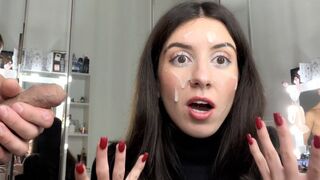 Zsenge szajban élvezés és utcán ondó séta prém szőrös kabátban